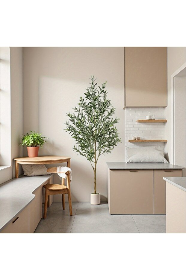 5FT Artificial Olive Tree - Realistic Foliage & Berries, Faux Plant for Mediterranean Home