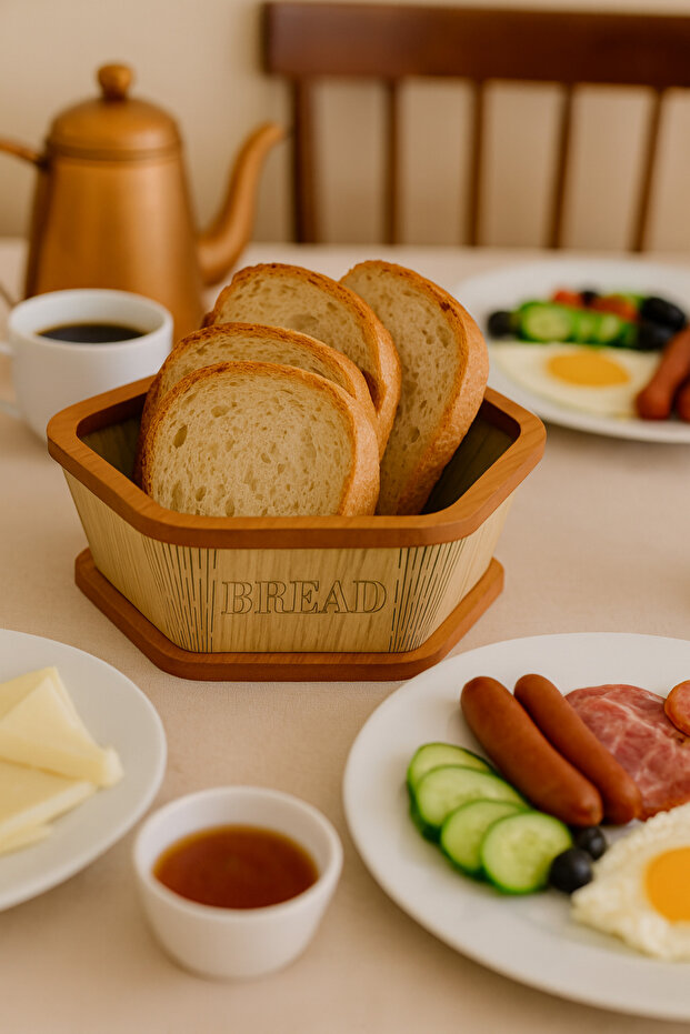 Altıgen Ekmeklik Ahşap Sofra Mutfak - 1