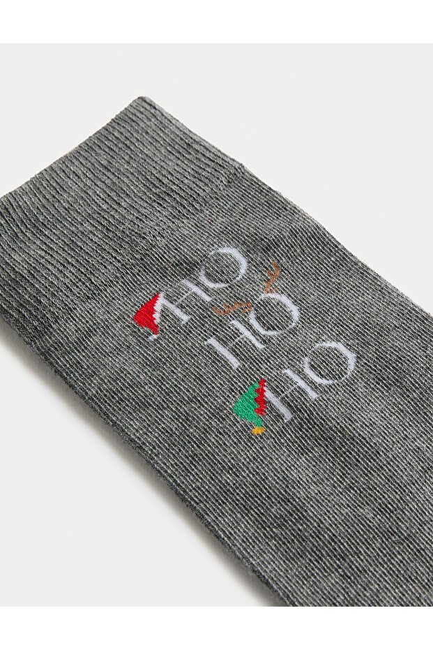 Pamuklu Desenli Çorap - 2