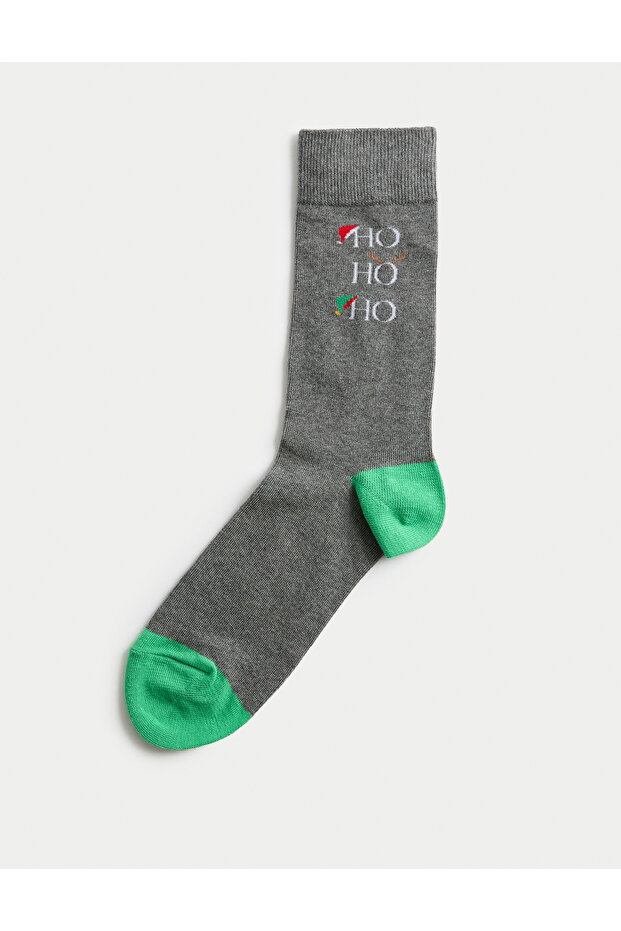 Pamuklu Desenli Çorap - 1