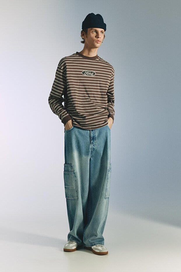 Ford çizgili t-shirt - 3
