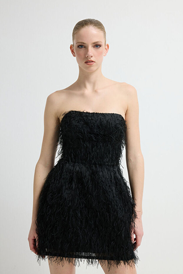 Straplez Mini Elbise - 2