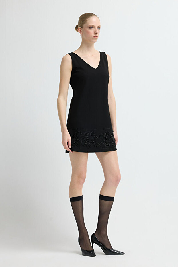 Kolsuz Mini Elbise - 1