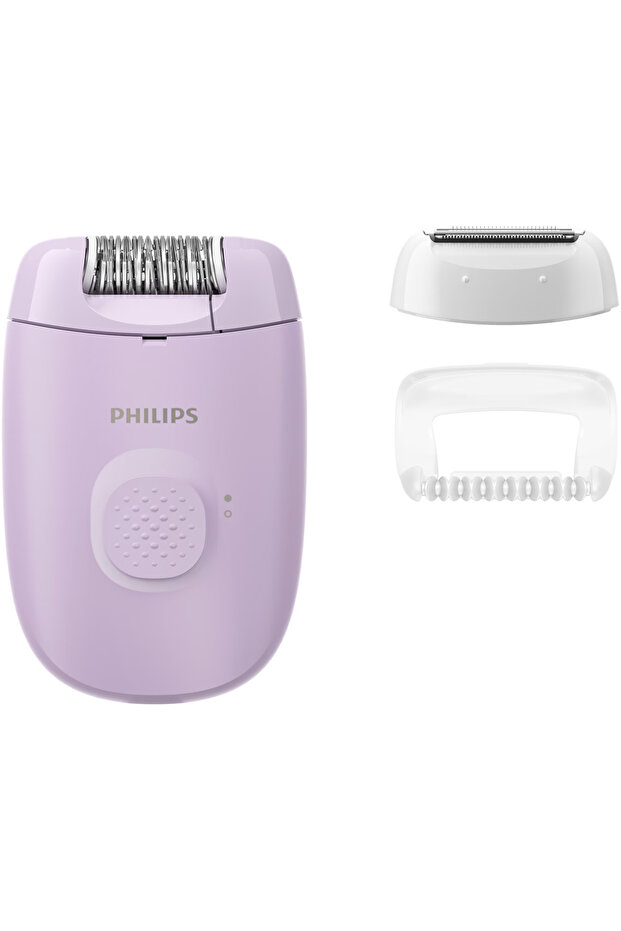 Epilator Series 2000 BRE237/00, 1 speed setting, washable epilation head, 2 accessories, Lilac - 1