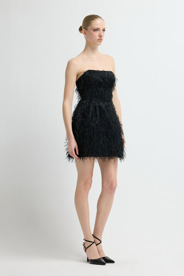 Straplez Mini Elbise - 6