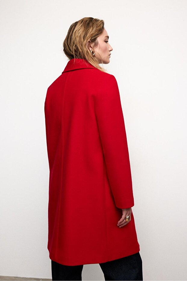 Midi düğmeli kaban - 5