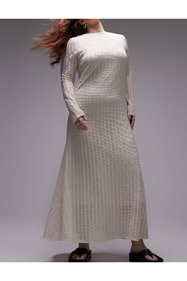 Rochie lunga, Crem - 1