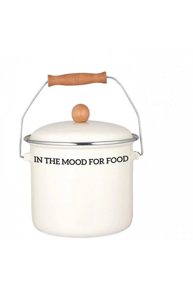 Emy1022B Written White Enamel Bakraç 20 cm 5 Lt