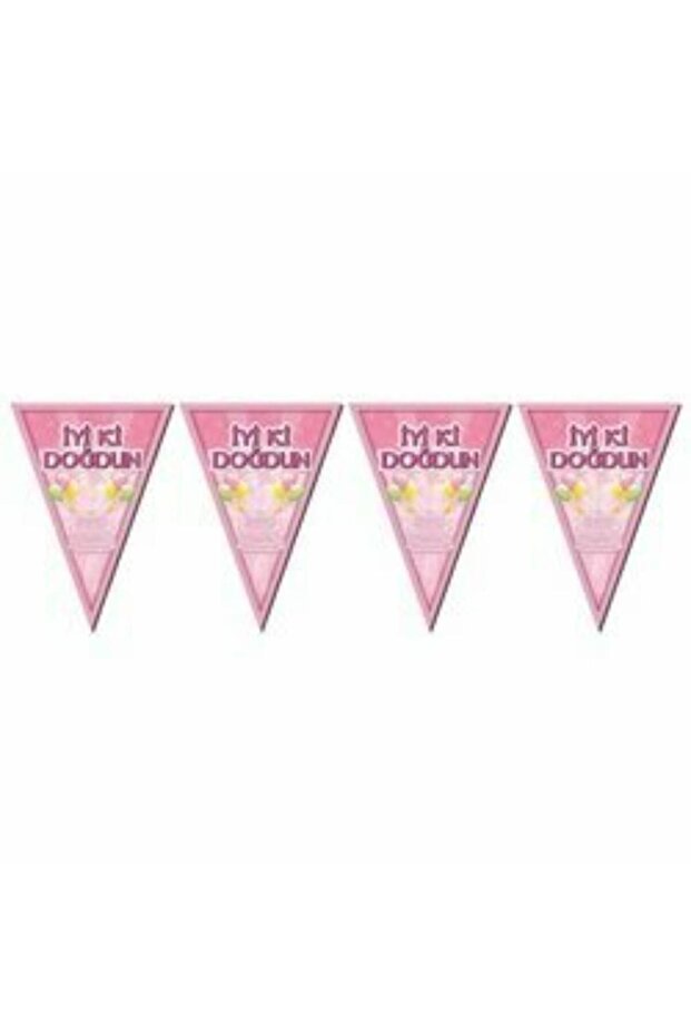 Happy Birthday Pink Balloon Triangle Banner