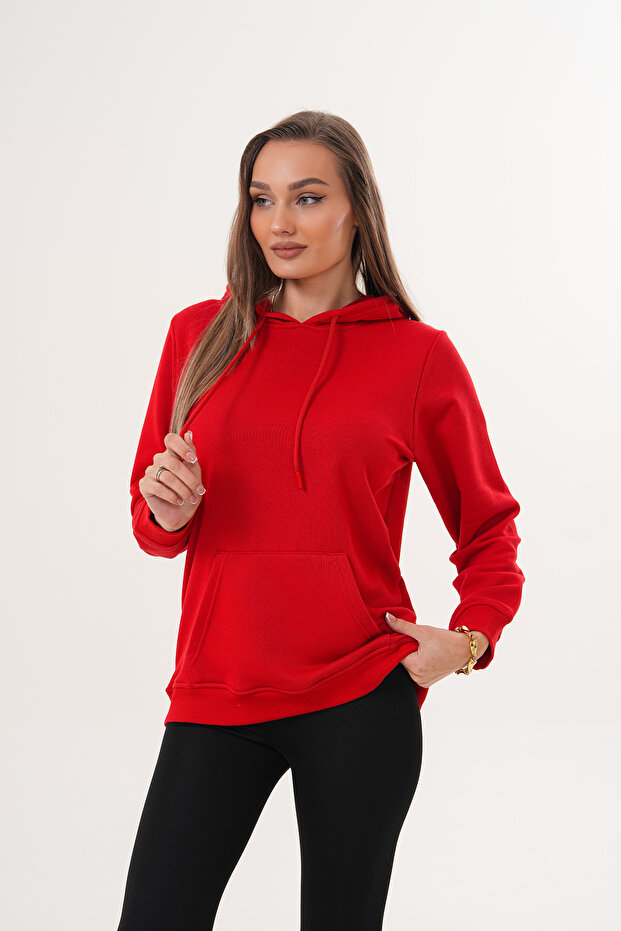 GAUL Unisex Basic Kapüşonlu Pamuk Sweatshirt - 1