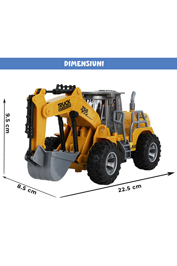 Pitikot® RC Remote Control Toy Excavator, with Front Loader Bucket, 360° Rotation, 1:30 Scale - 5