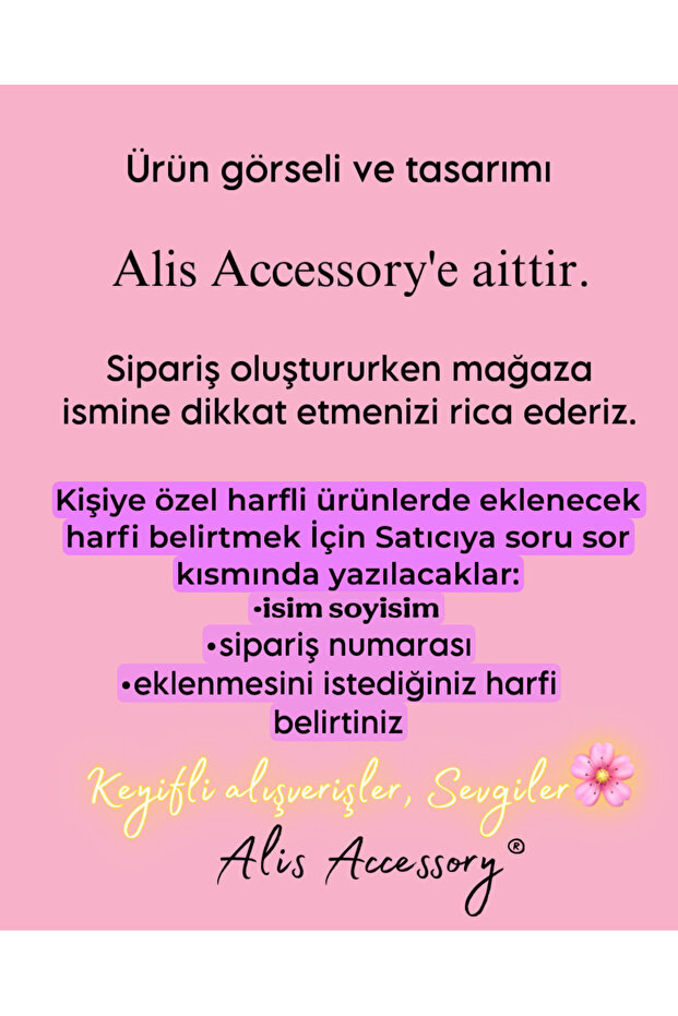 Harfli gül asansör kolye - 3