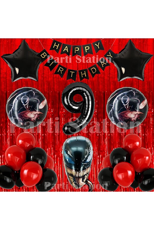 Poisonous Fury Venom Concept 9Th Birthday Balloon Set