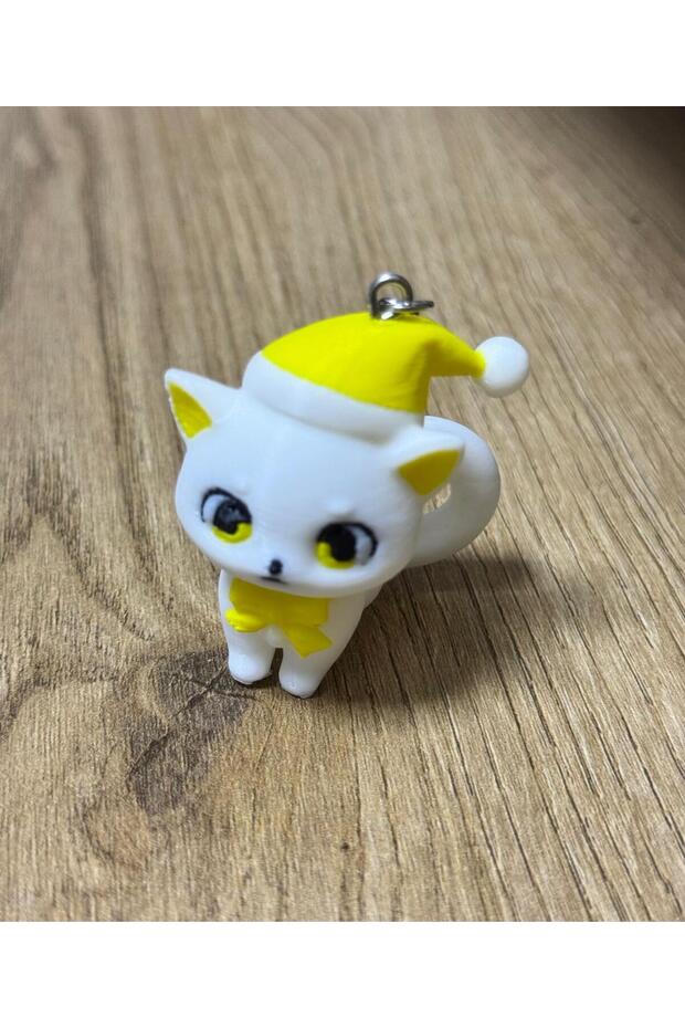 سلسلة مفاتيح على شكل قطة ثلاثية الأبعاد لطيفة - 3