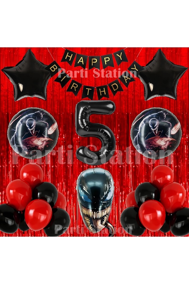 Poisonous Fury Venom Concept 5 Year Old Birthday Balloon Set