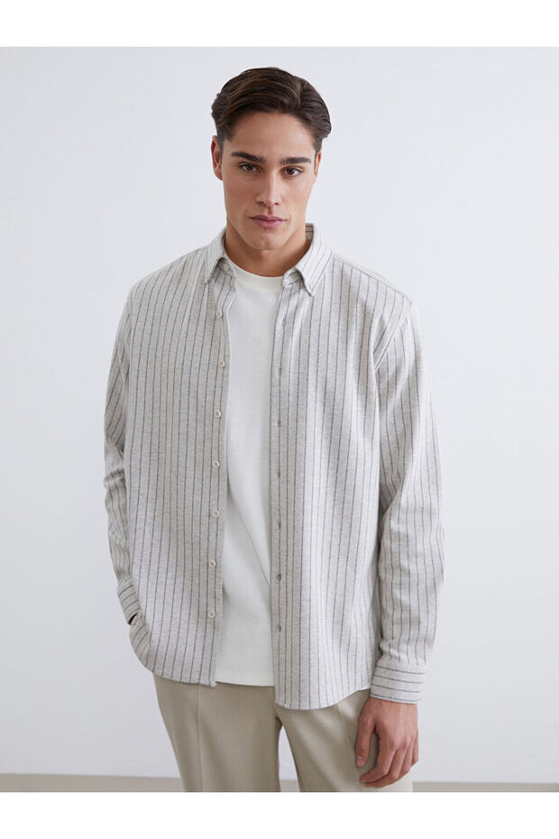 Esvab • Modern & Distinctive Striped Long Sleeve Men's Shirt