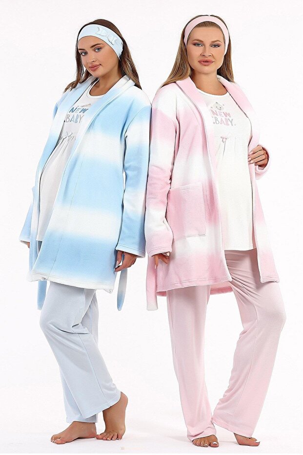 Bh 4020 New Baby Maternity 3-Piece Pajama Set with Dressing Gown