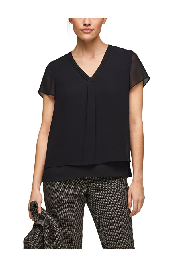 Blouse, Black - 1
