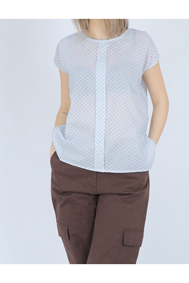 Blouse, Blue - 1