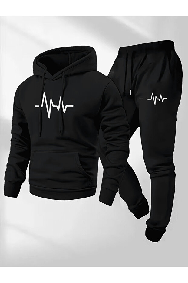 طقم رياضي مطبوع بغطاء رأس من Heartbeat
