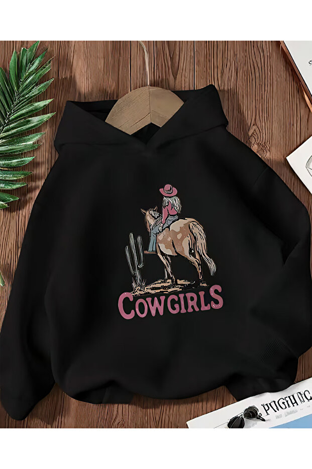 Hooded Sweatshirt Unisex Hoodie Oversized 3 Thread Cotton Cowboy