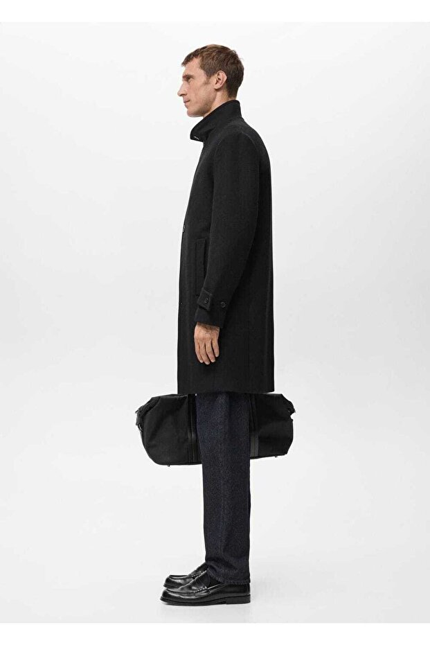 Dik yaka yün palto - 8