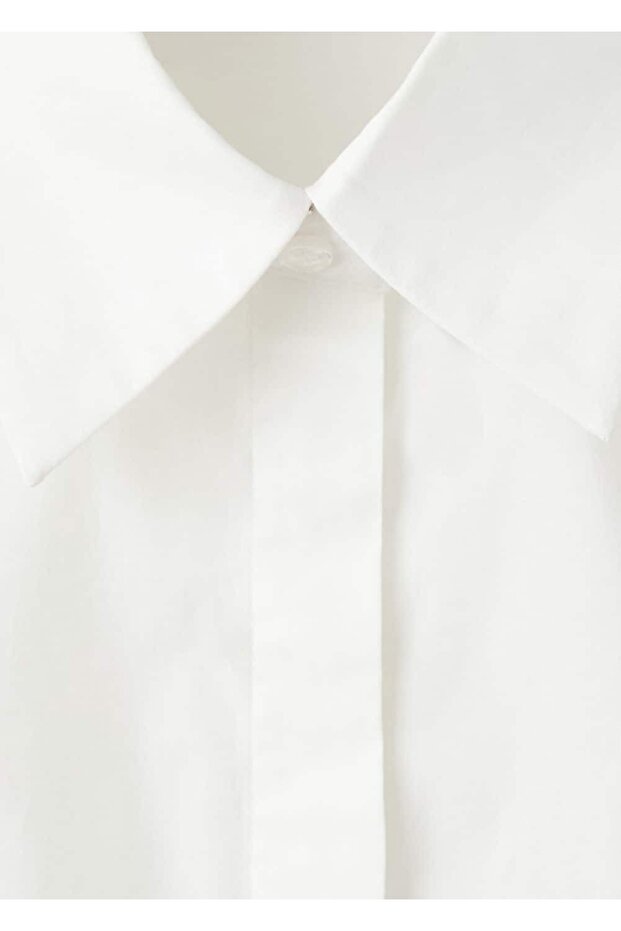 Bedene oturan poplin gömlek - 7