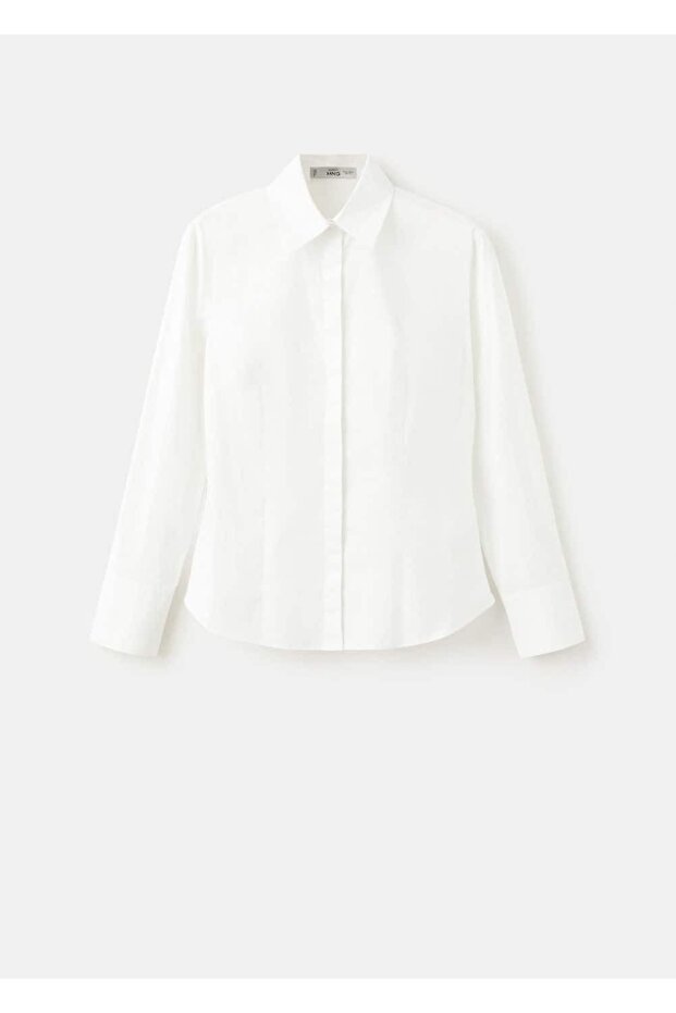 Bedene oturan poplin gömlek - 3