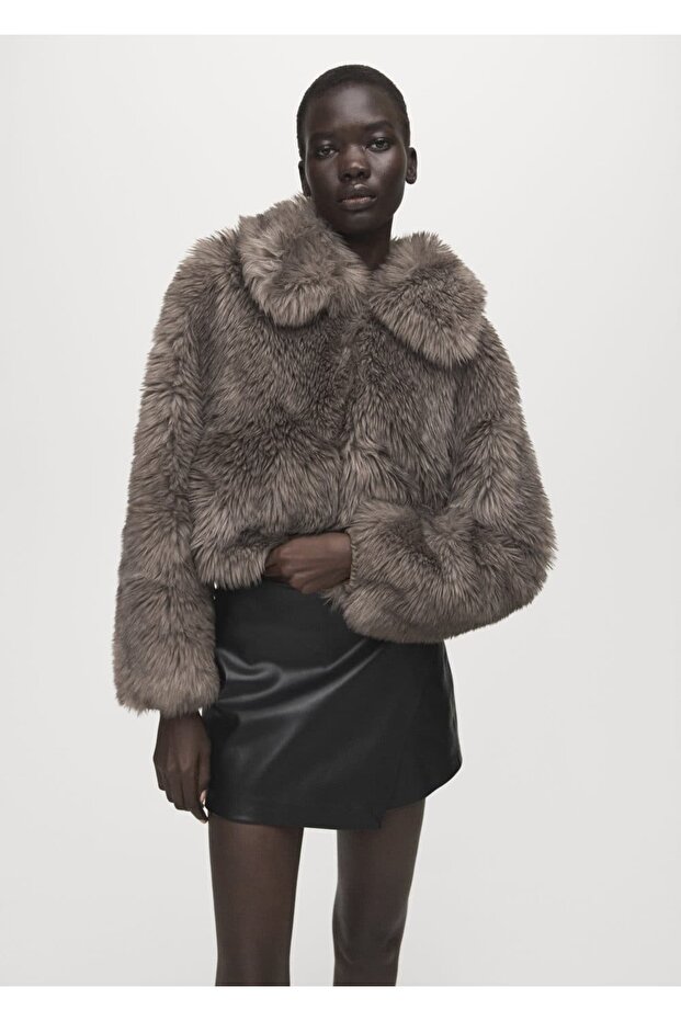 Deri görünümlü pantolon etek - 8