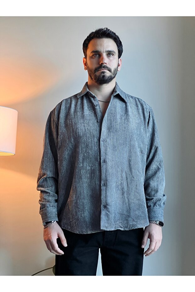 EFEKTLİ KADİFE GÖMLEK - 2