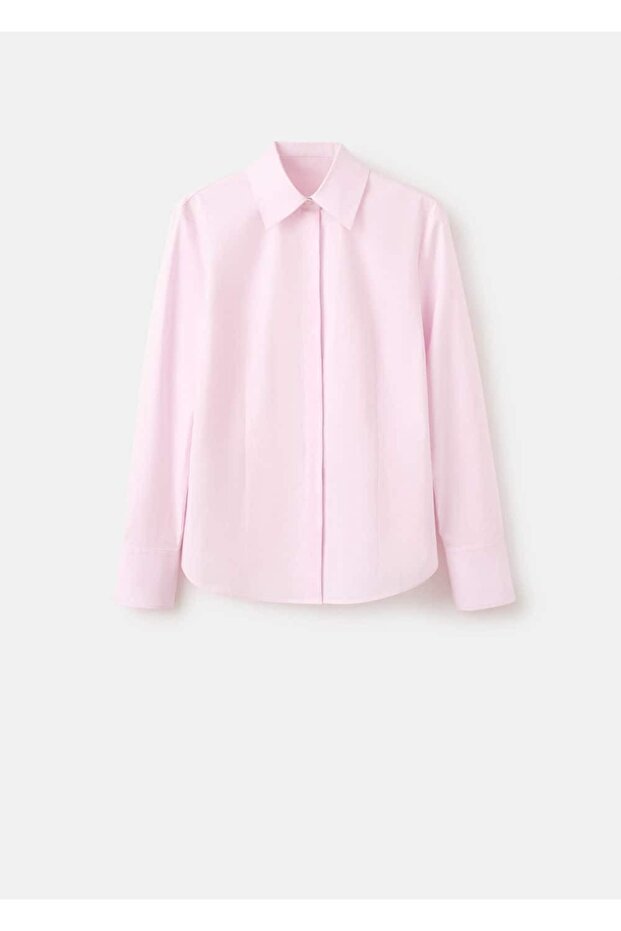 Bedene oturan poplin gömlek - 3