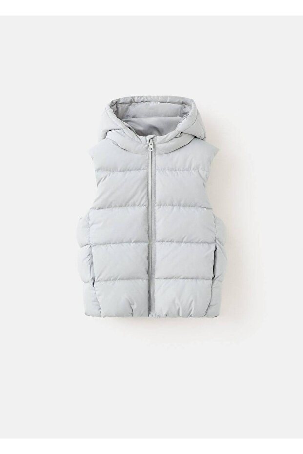 Kapüşonlu kapitone yelek - 3