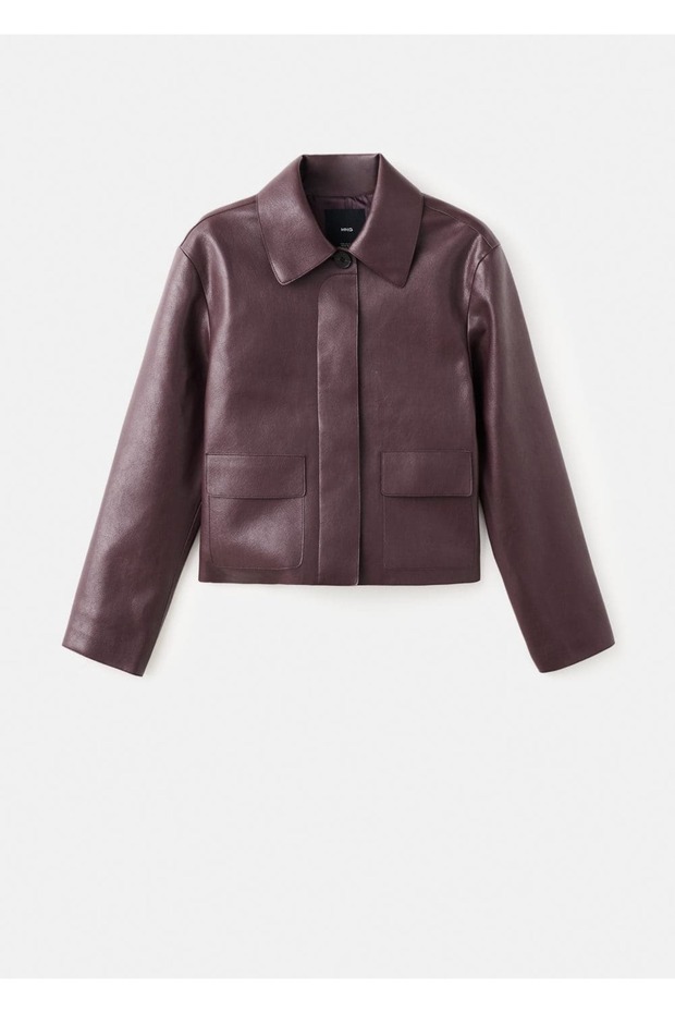 Deri görünümlü cepli ceket - 3