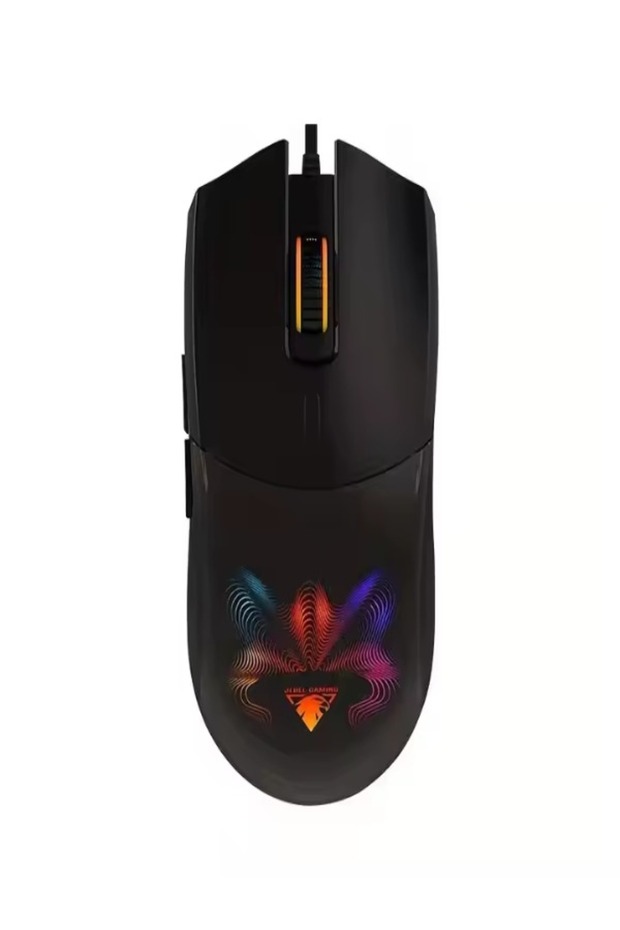ماوس ألعاب USB سلكي أسود اللون، ماوس بصري مريح لألعاب الكمبيوتر - GM1320