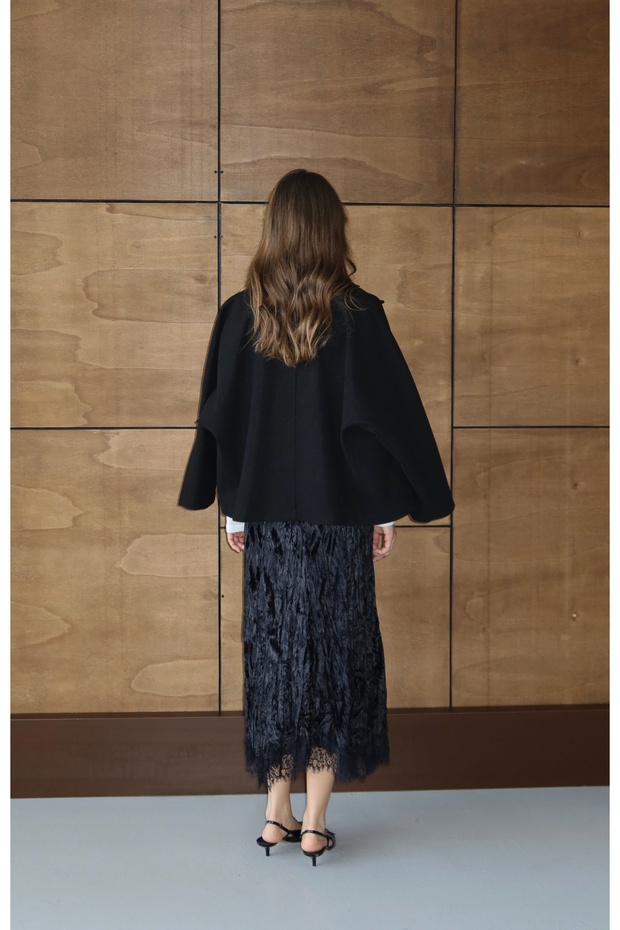 Kadife dantelli etek - 4