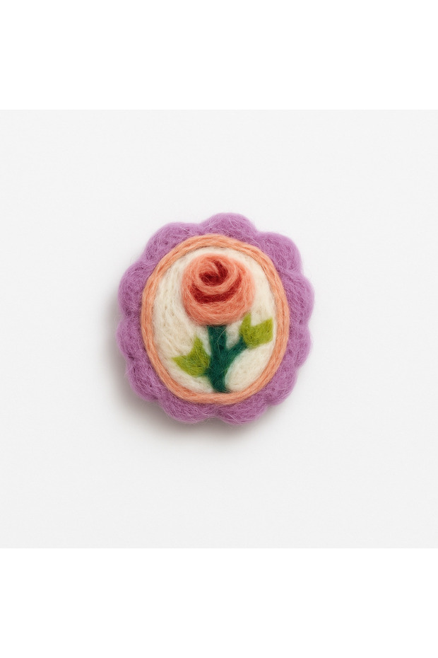 Handmade Felt Figure Brooch Buckle Crown Ornament – Cute Felt Accessory 34