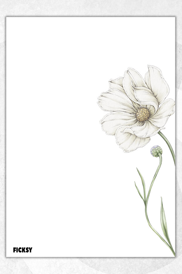 Flower Note Paper - A5 Size - 50 Sheets - Notepad - Memopad - Memo Pad - To Do List - 1