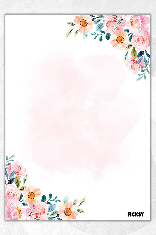 Flower Note Paper - A5 Size - 50 Sheets - Notepad - Memopad - Memo Pad - To Do List - 1