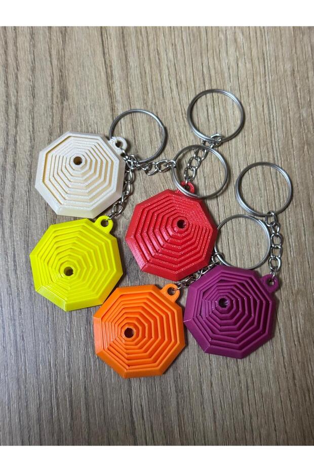 سلسلة مفاتيح على شكل سداسي متحرك ثلاثي الأبعاد - 1