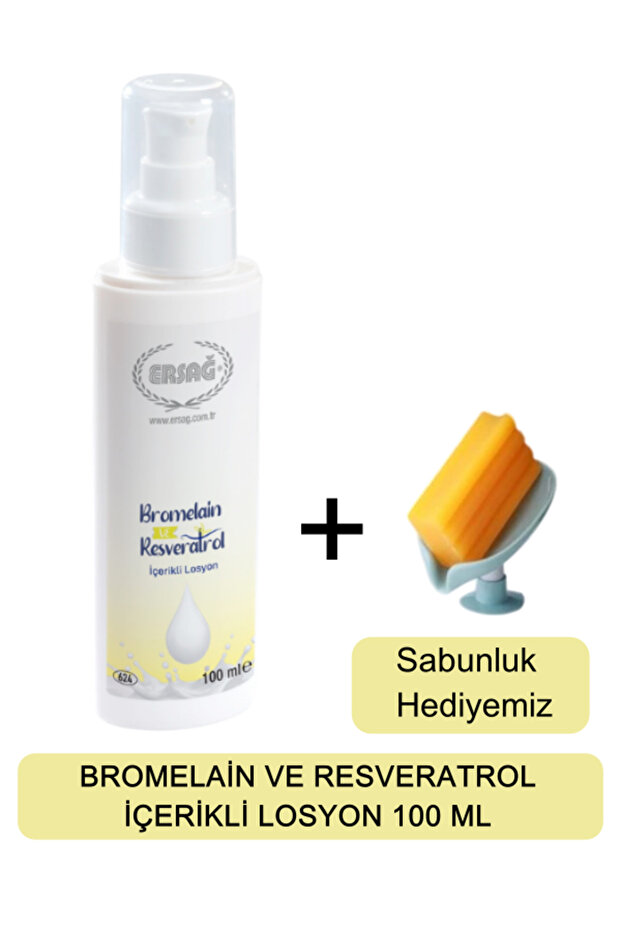 Lotion Containing Bromelain and Resveratrol 100 ml + (Our Soap Dish Gift) 624-02