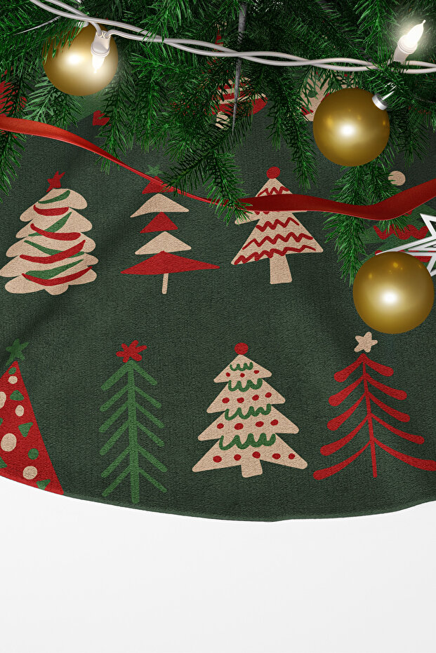 Dark Green Tiny Pine Trees Pine Tree Cover - 1