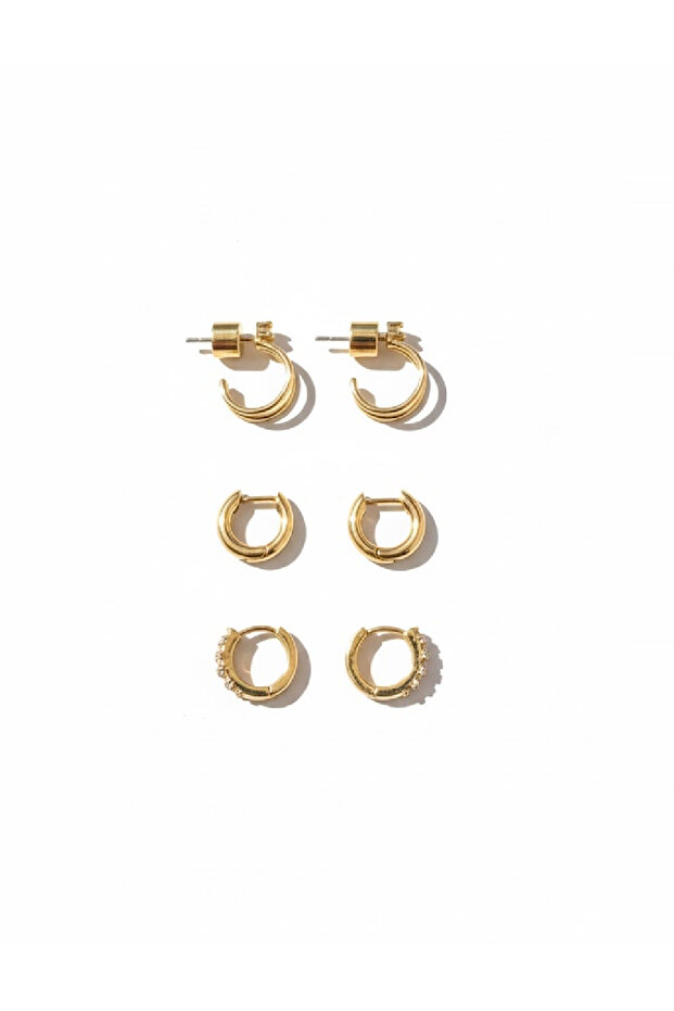 Earring Set, Gold - 1