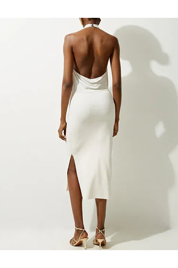 Rochie medie, Ecru - 2