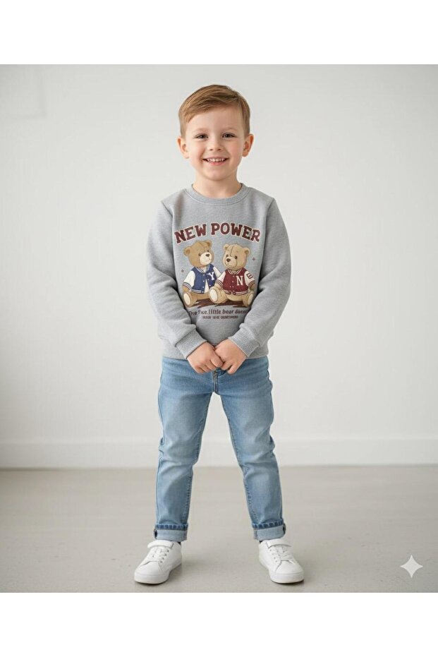 New Power Printed Sweatshirt for Girls and Boys