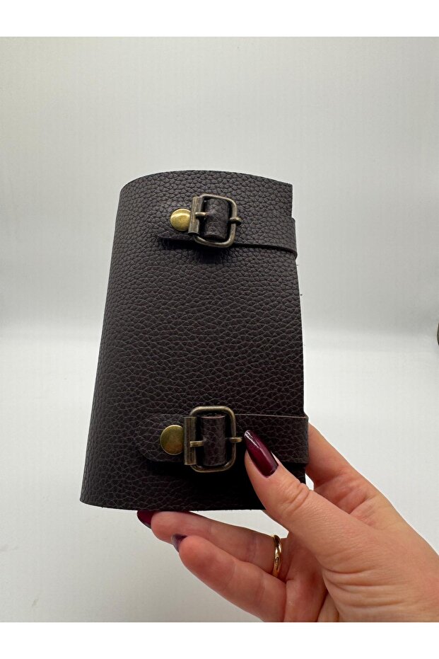 دفتر ملاحظات موديل فلوتر من الجلد الصناعي باللون البني - 2