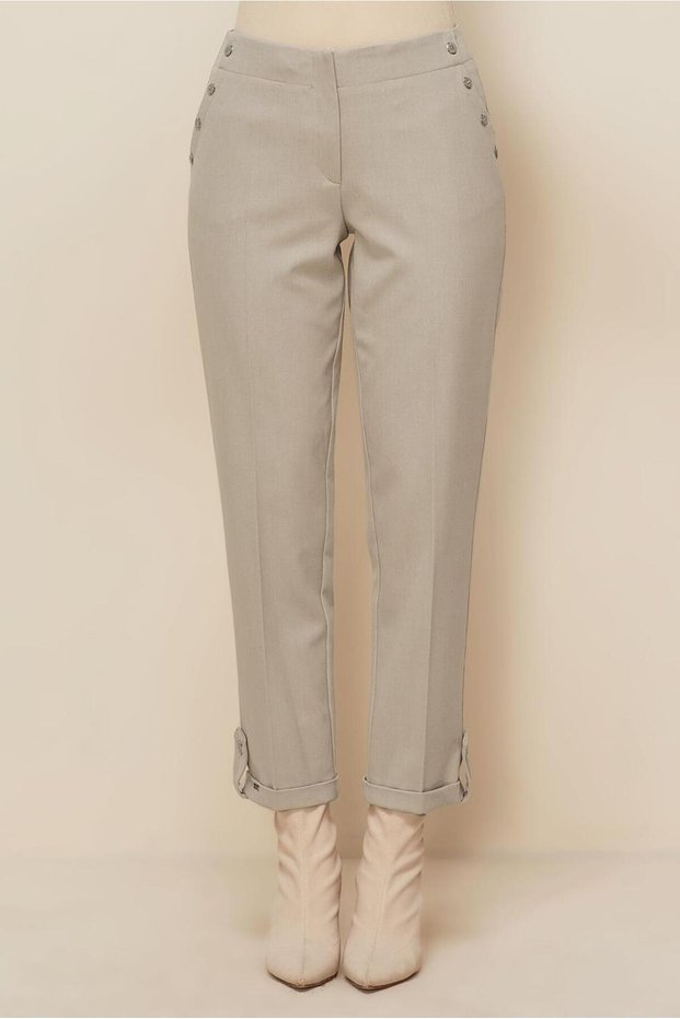 Button Detail Pants 70938