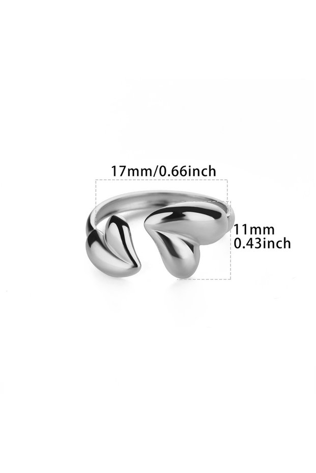 JZ6997P Irregular Heart Design Stainless Steel Open Rings For Women Gold Color Wedding Aesthetic Rin