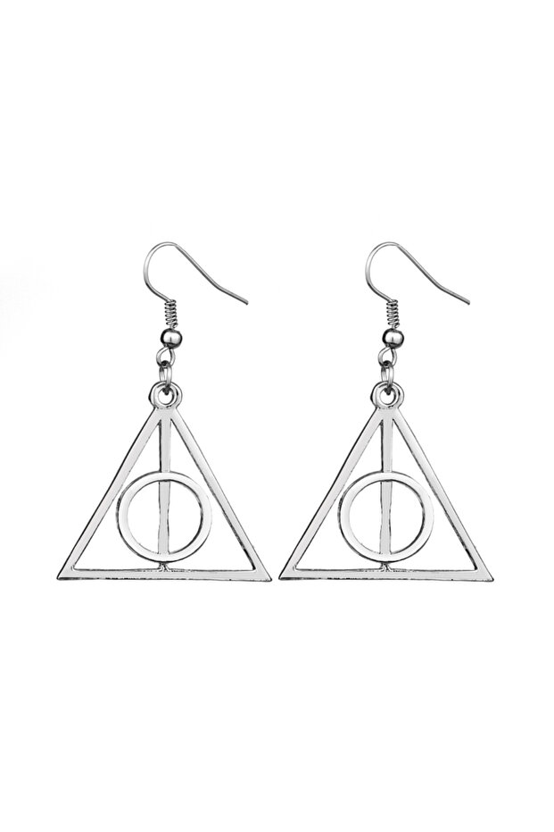 E057-silver Quidditch Golden Snitch Pendant Earrings Magic Academy Hermione Snitch Ear Hook for Fans