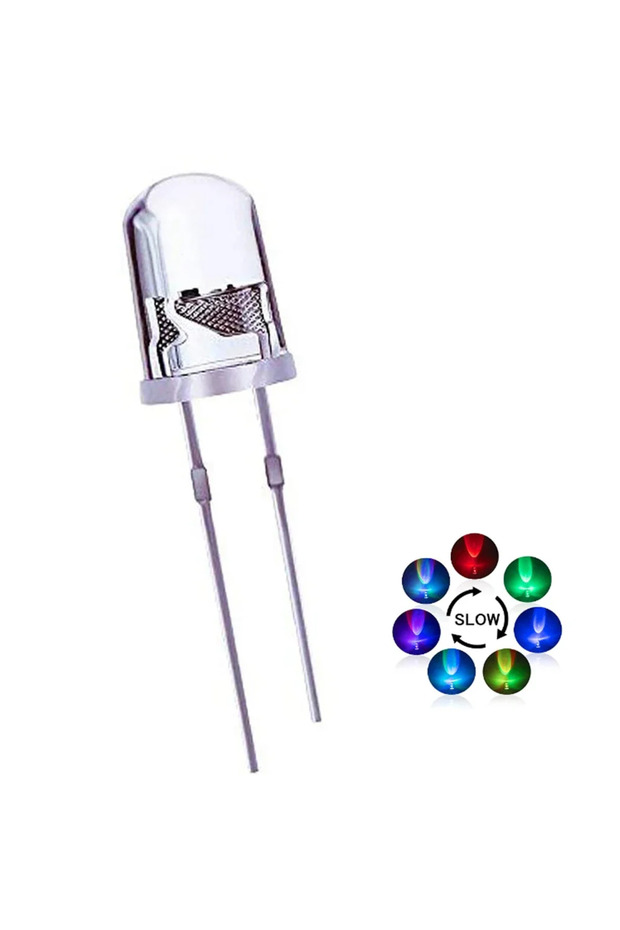 50 قطعة من الصمام الثنائي LED متعدد الألوان ذو الوميض البطيء/السريع مقاس 5 مم، ثنائيات باعثة للضوء الوامضة Cl