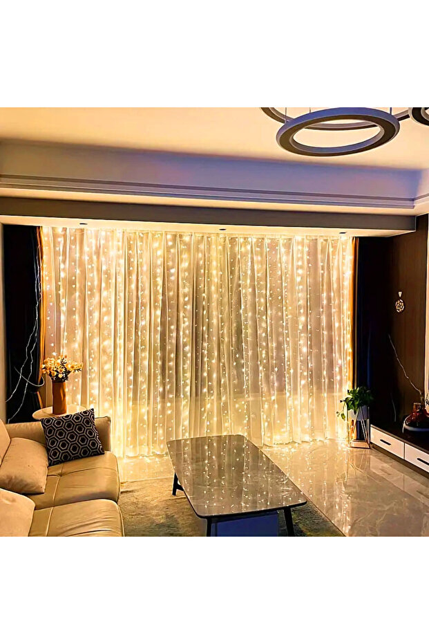 3Mx1M-100LED Warm USB LED Curtain String Lights with Remote Control Bedroom Holiday Wedding Birthday
